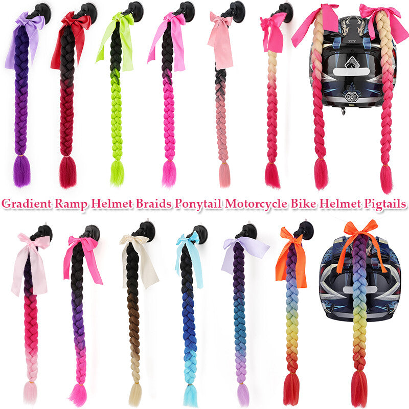 Helmet Ponytail Hair Extensions for Motorcycle Helmets - Braids & Twists