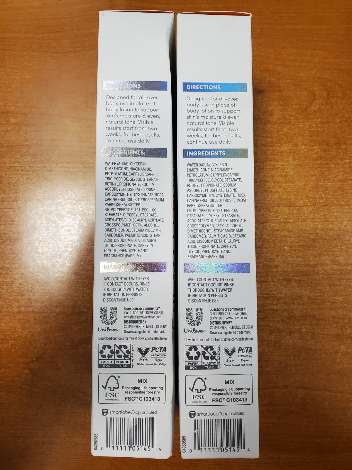 Dove Body Cream Serum Niacinamide Even Tone Lotion 2 Pack, 8 oz