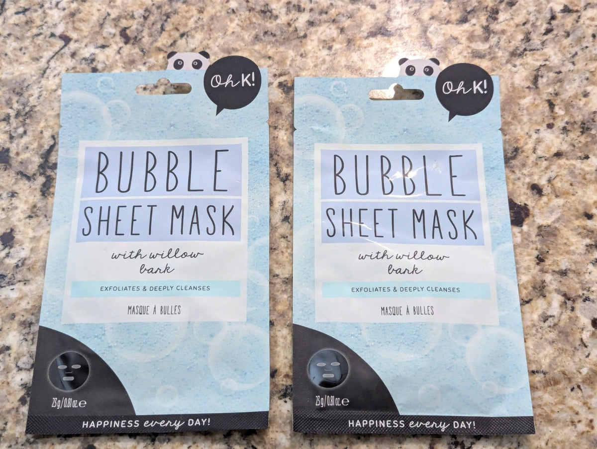Bubble Sheet Mask with Willow Bark Facial Exfoliates 2 Pack