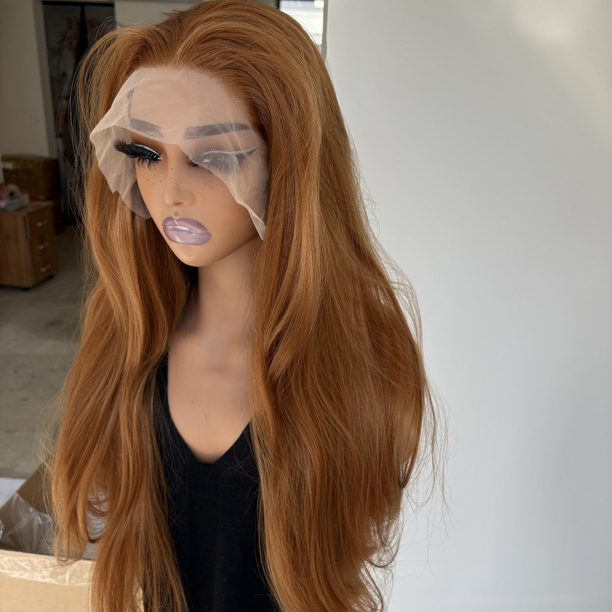 Heat-Resistant Synthetic Lace Front Wig - Long Straight Hair, 13x4 Cap