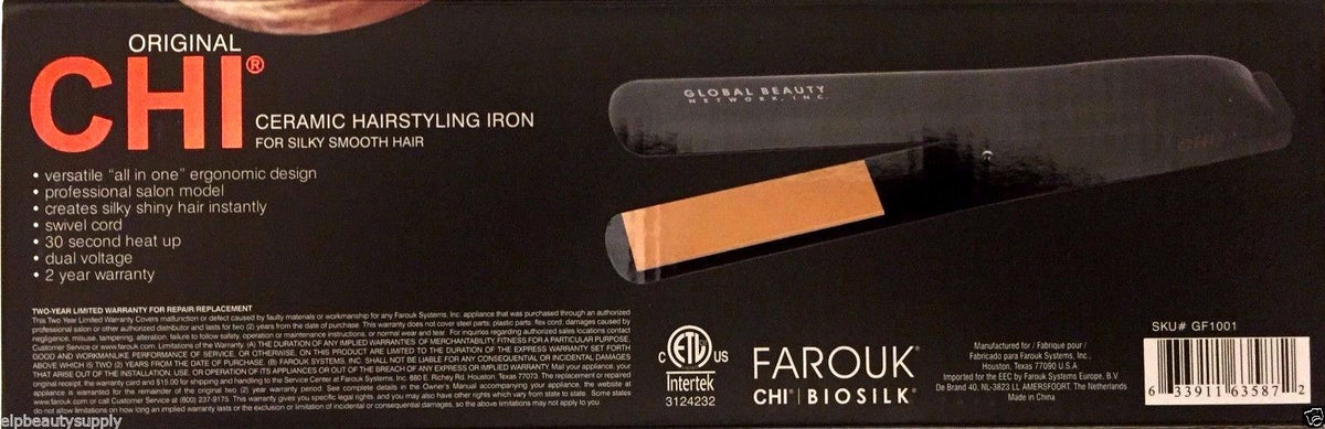 Professional Ceramic 1-Inch Flat Iron for Hair Styling - Dual Voltage
