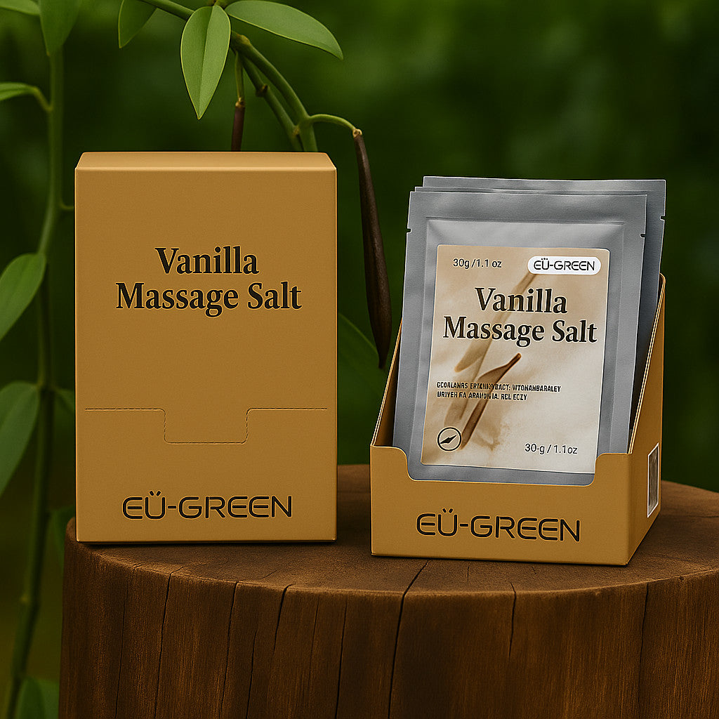 Exfoliating Massage Salt Set with Aloe, Rose & Vanilla for Spa Bath & Body