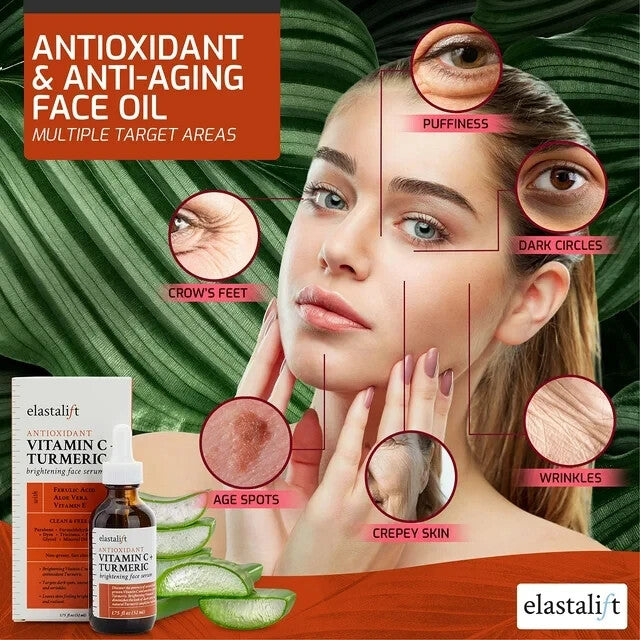 Turmeric Face Serum for Brightening Acne Blemishes Dark Spots 2 Pack