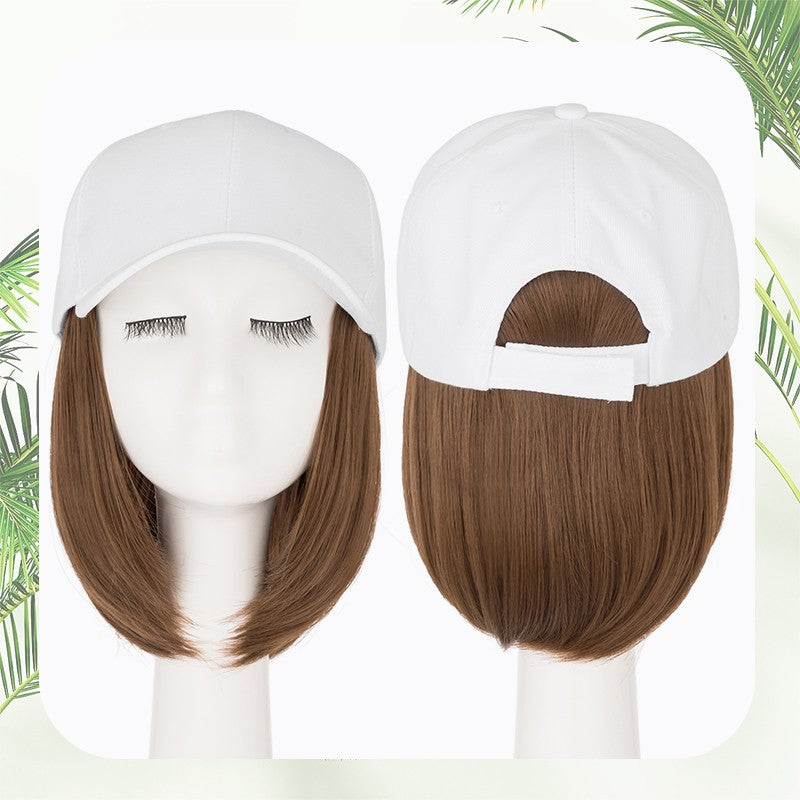 Baseball Cap with Hair Extensions - Wavy & Straight Human-Like Hairpiece
