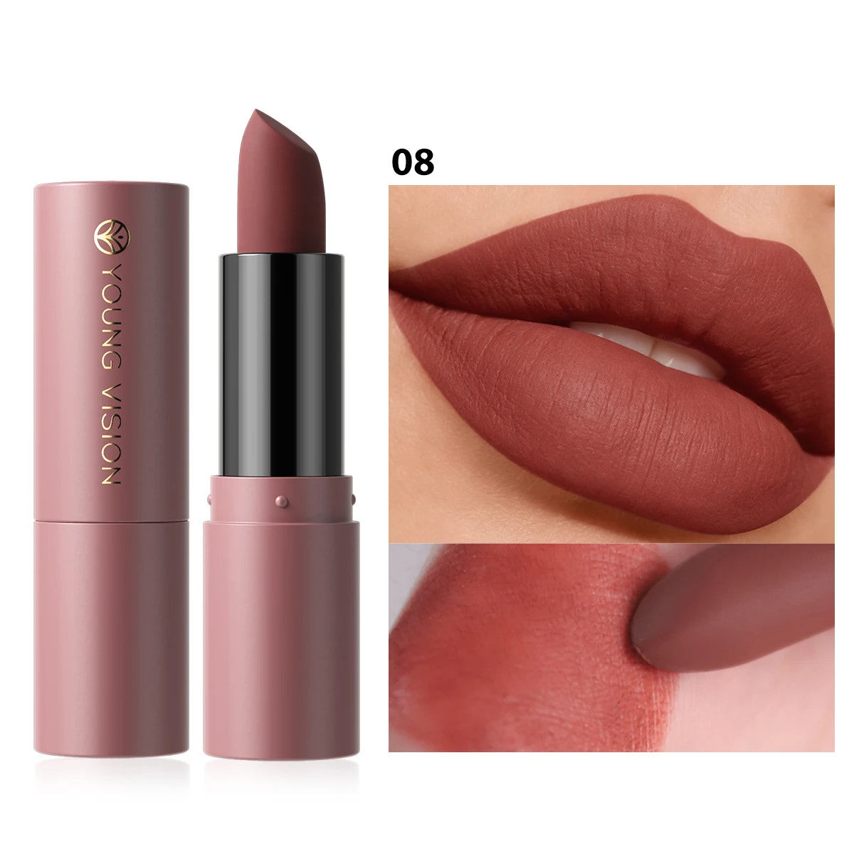 8 Color Velvet Matte Lipstick - Water-Resistant, Fade-Proof Lip Makeup