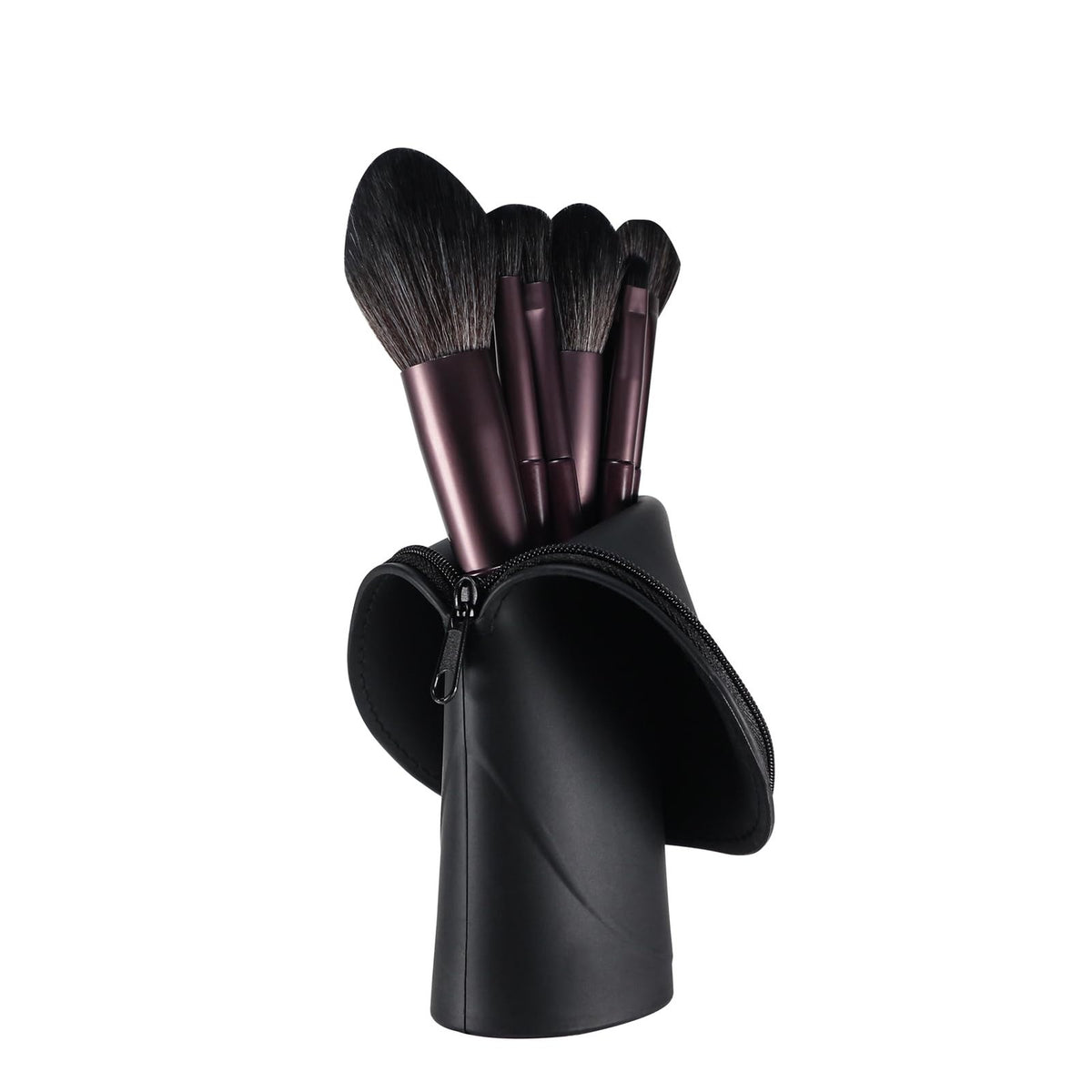 Travel Makeup Brush Holder Case - Waterproof Silicone Portable Organizer
