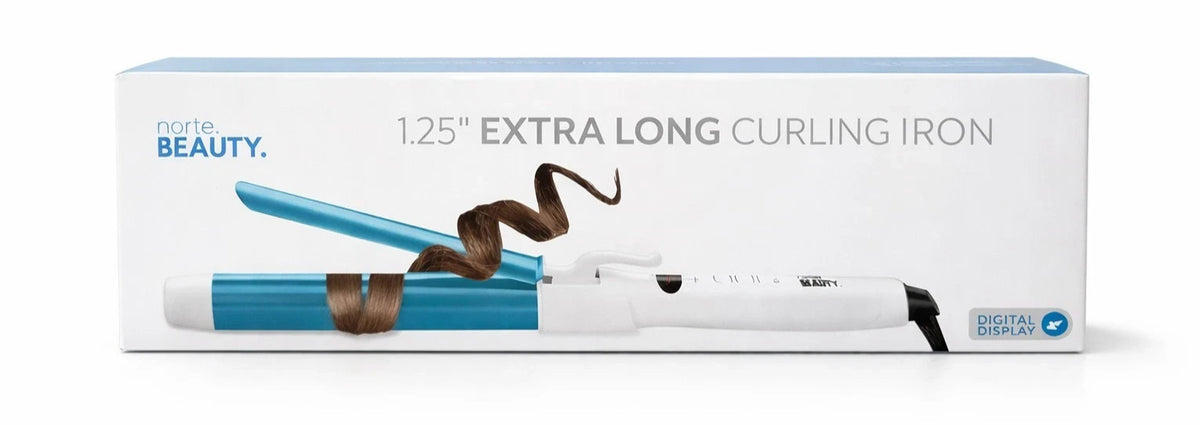 Professional 1.25 Inch Curling Iron with Extra-Long Barrel and Adjustable Heat