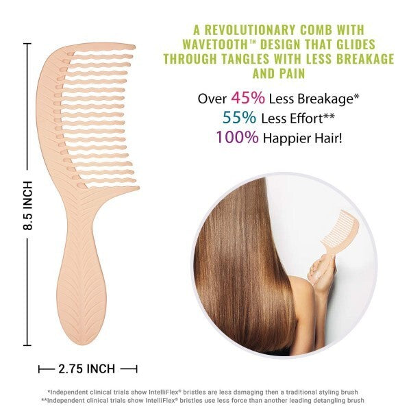 Wet Brush Go Green Coconut Oil Infused Detangling Comb with WaveTooth Design