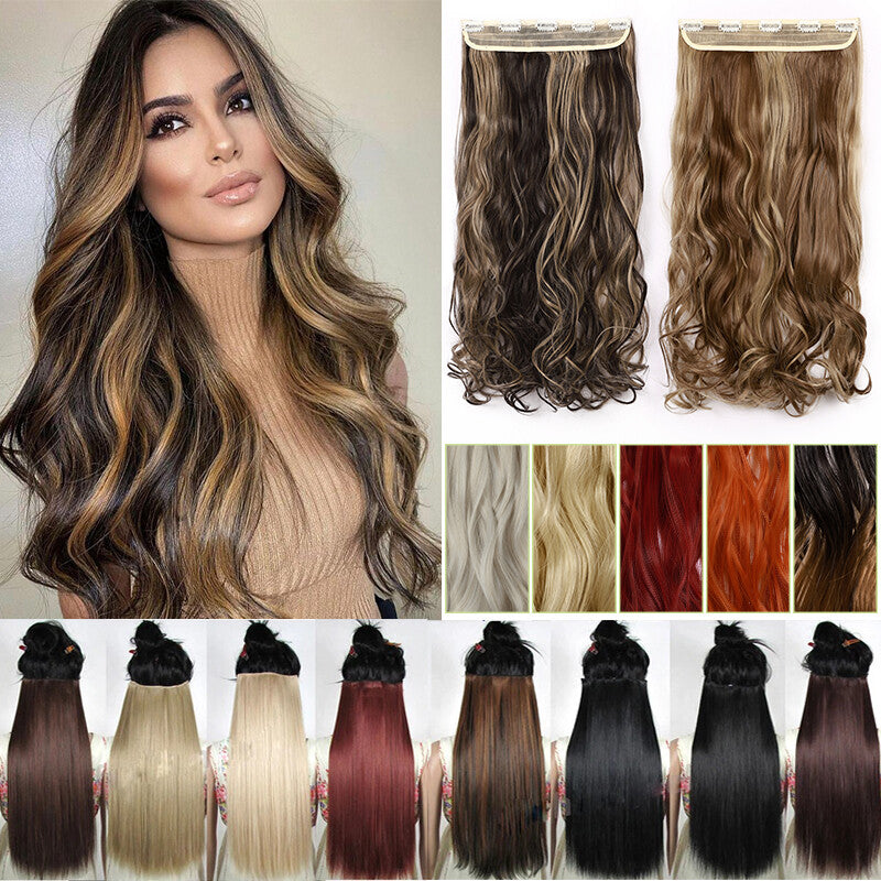 Full Head Clip-In Hair Extensions - Natural Human Hair for Long Thick Hair