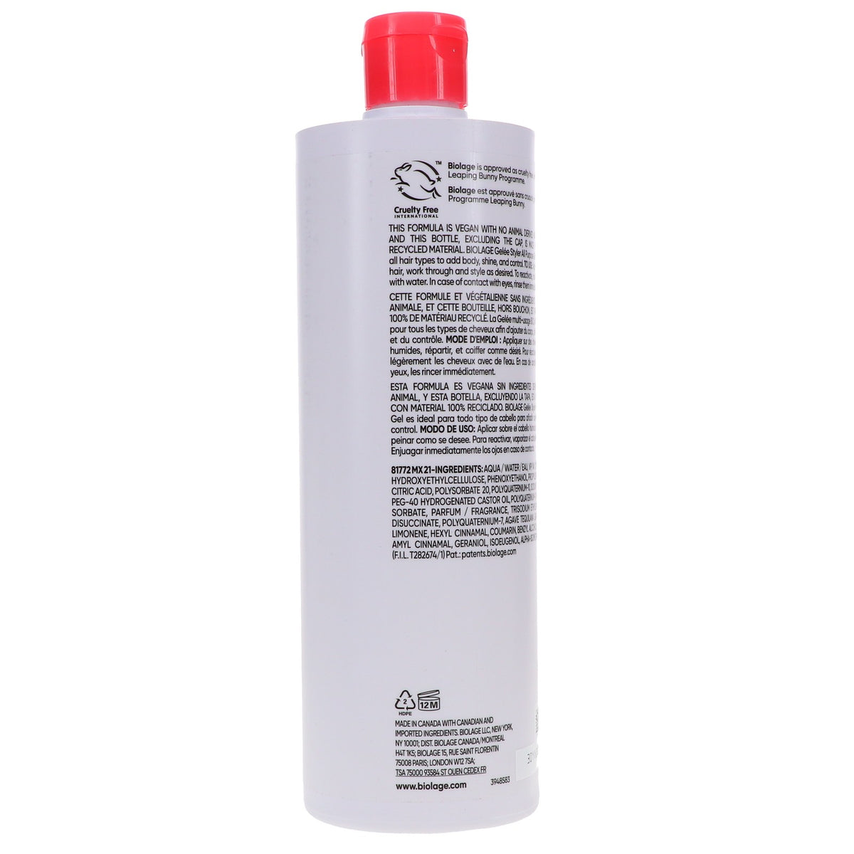 All Purpose Hair Styling Gel - Natural Shine & Frizz Control 16.9 oz