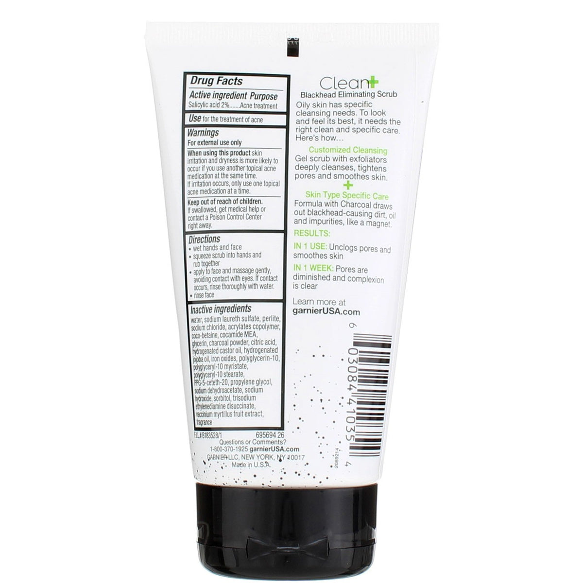 Blackhead Eliminating Charcoal Face Scrub Set - Oil-Free, Salicylic Acid, 2 Pack