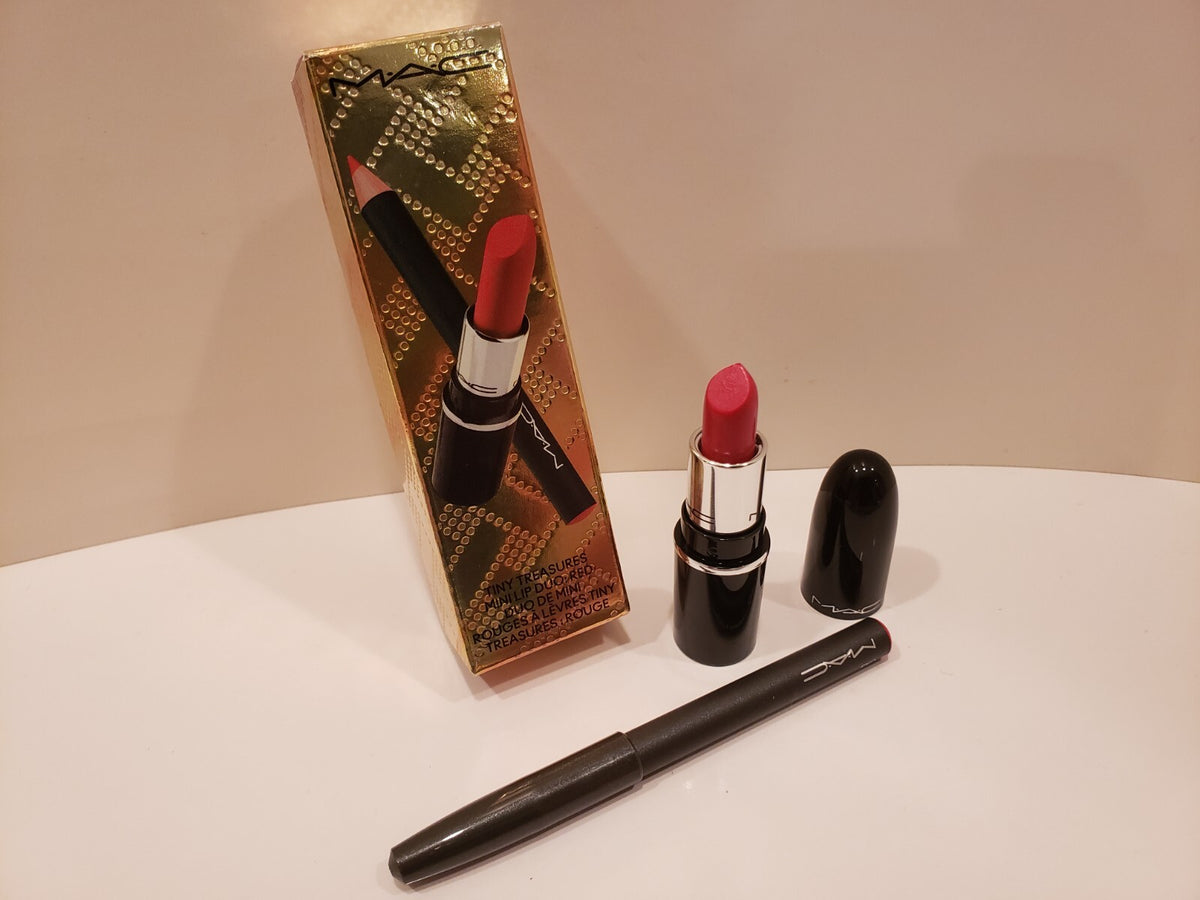 Mini Lip Duo – Lustre Lipstick & Lip Liner Set in Red (Mac Tiny Treasures)