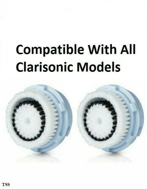Delicate Facial Brush Heads for Clarisonic, 2 Pack - Fits Mia, Aria, Pro & More