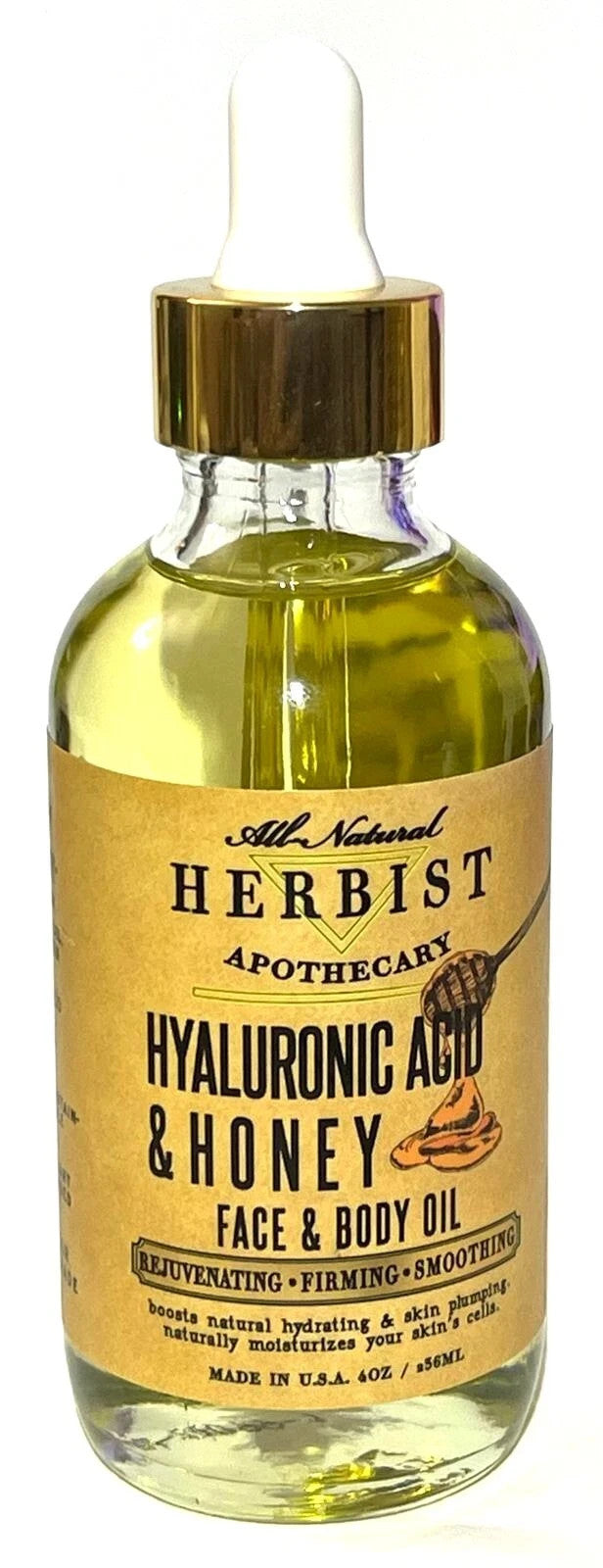 Hyaluronic Acid & Honey Face & Body Oil - Lightweight Hydrating Skincare