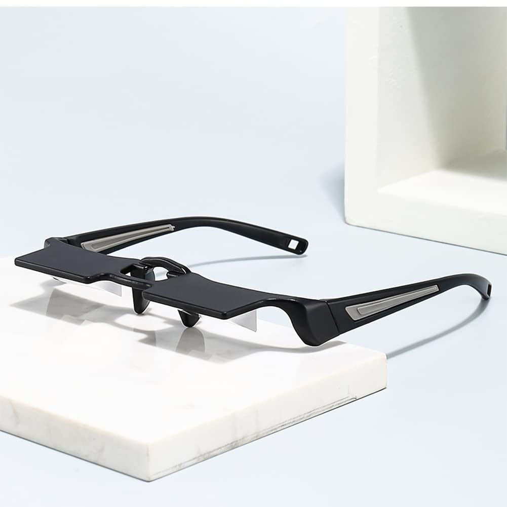 Lazy Prism Glasses for Reading & TV Viewing - Black & Clear