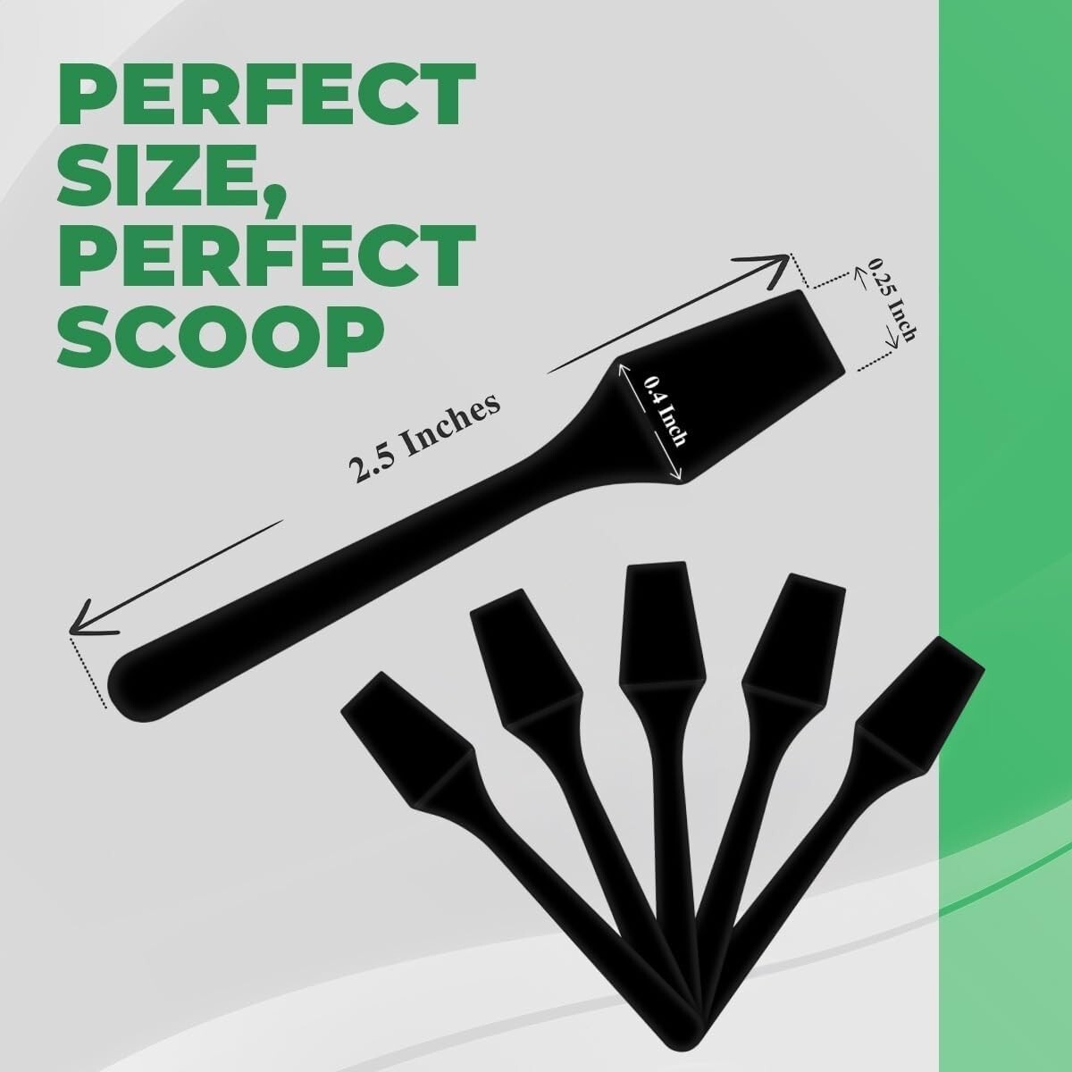 Small Plastic Cosmetic Spatulas - 2.5 Inch Disposable Makeup Tools, Black, 100 Pack