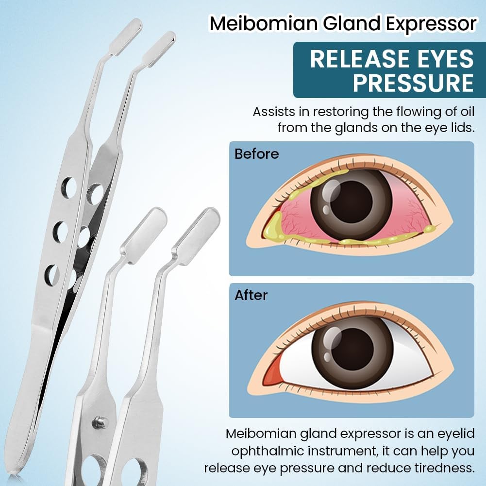 Stainless Steel Eyelid Massage Tool for Dry Eyes & Gland Expression