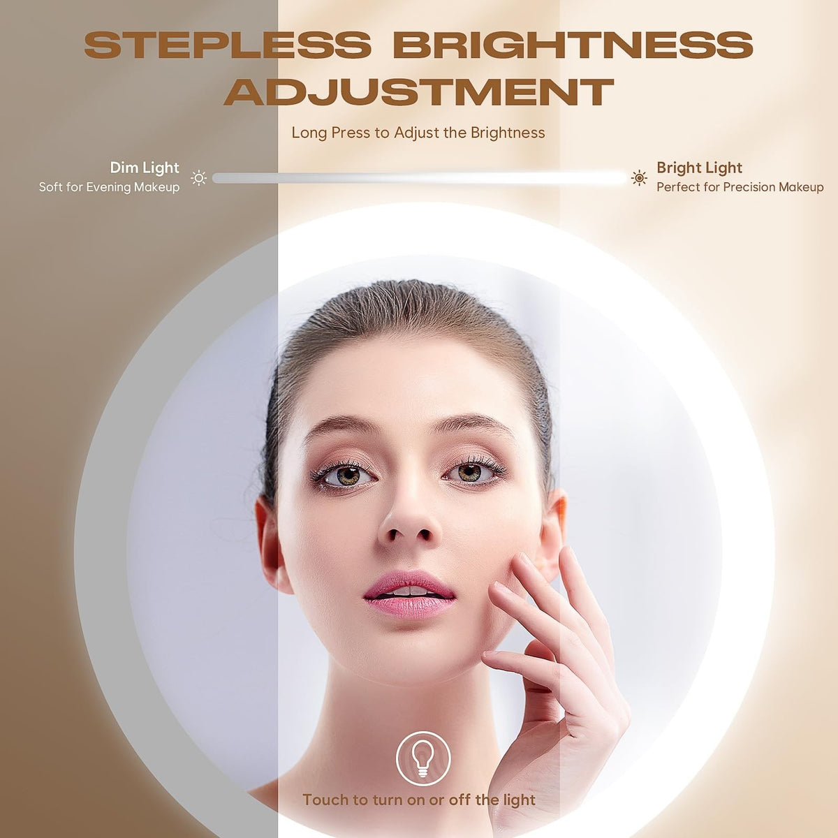 Lighted Makeup Mirror with 1X/20X Magnification, 360° Rotation, Rechargeable LED