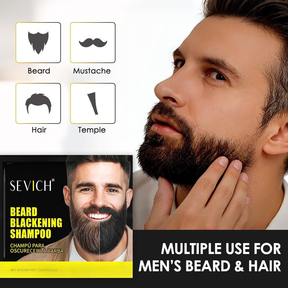 Black Beard & Mustache Dye - 5 Minute Fast Color, 10 Pack