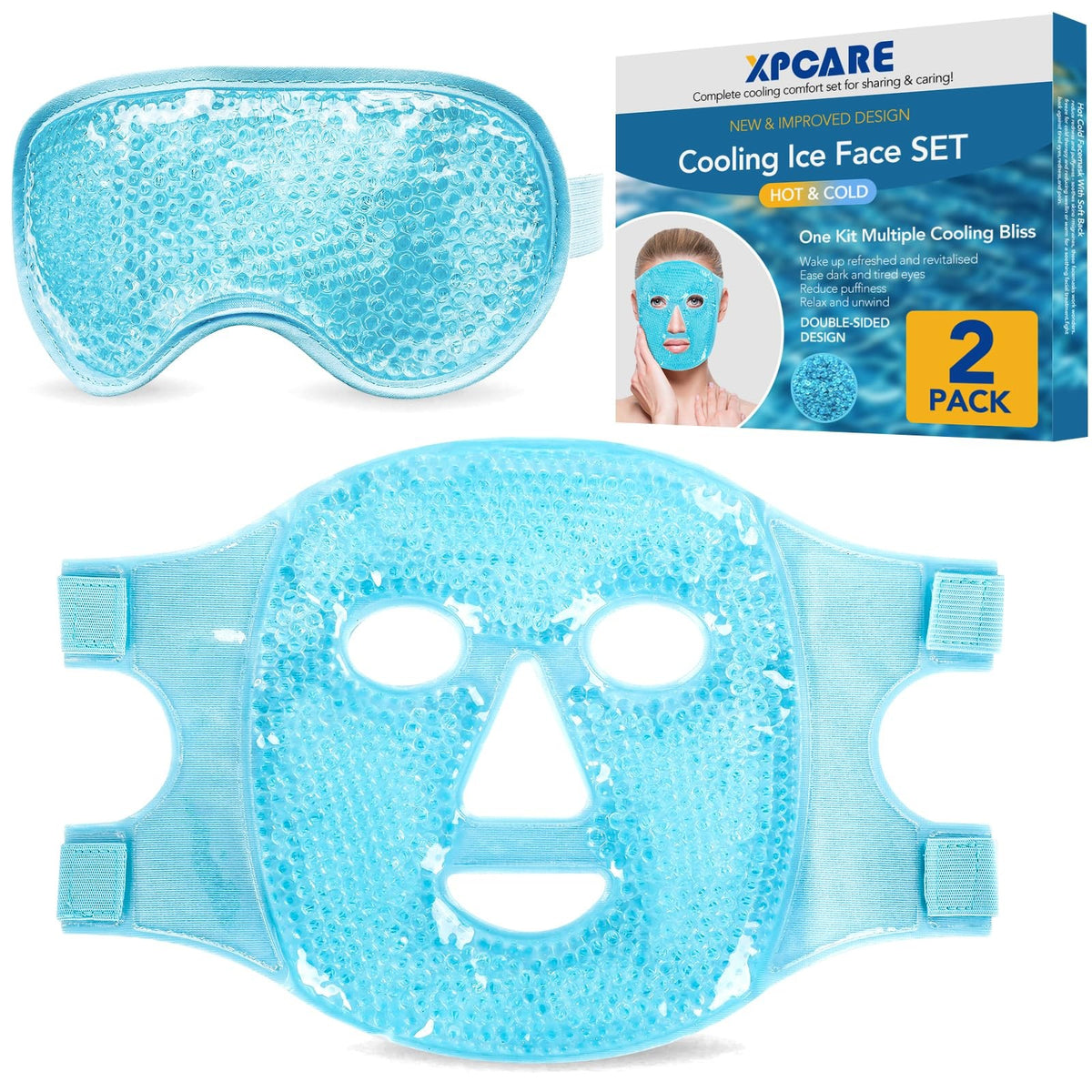 Cooling Eye Mask for Puffy Eyes & Migraine Relief - Reusable Gel Face Mask