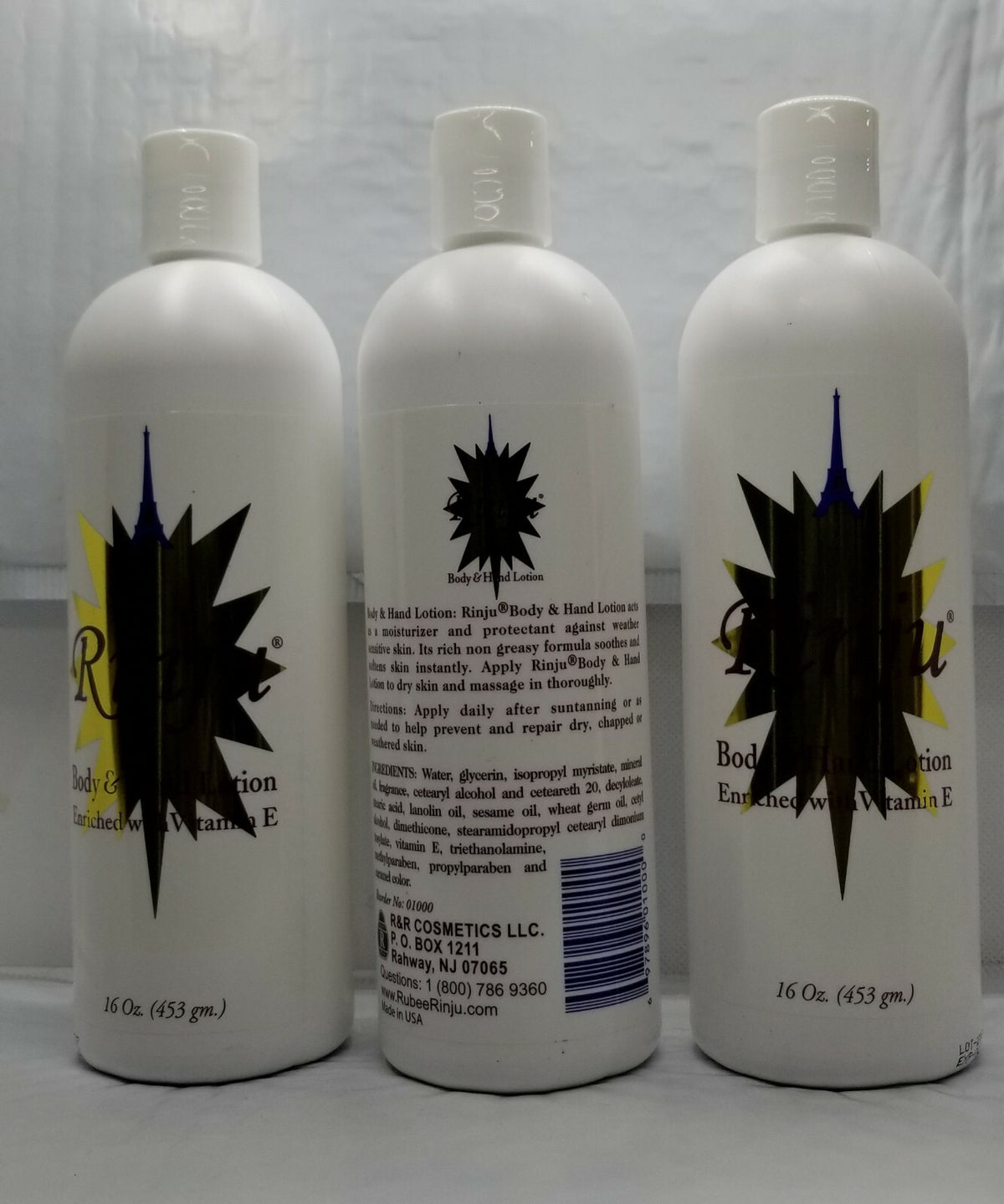 Body and Hand Lotion with Vitamin E - Pack of 3, 16 oz