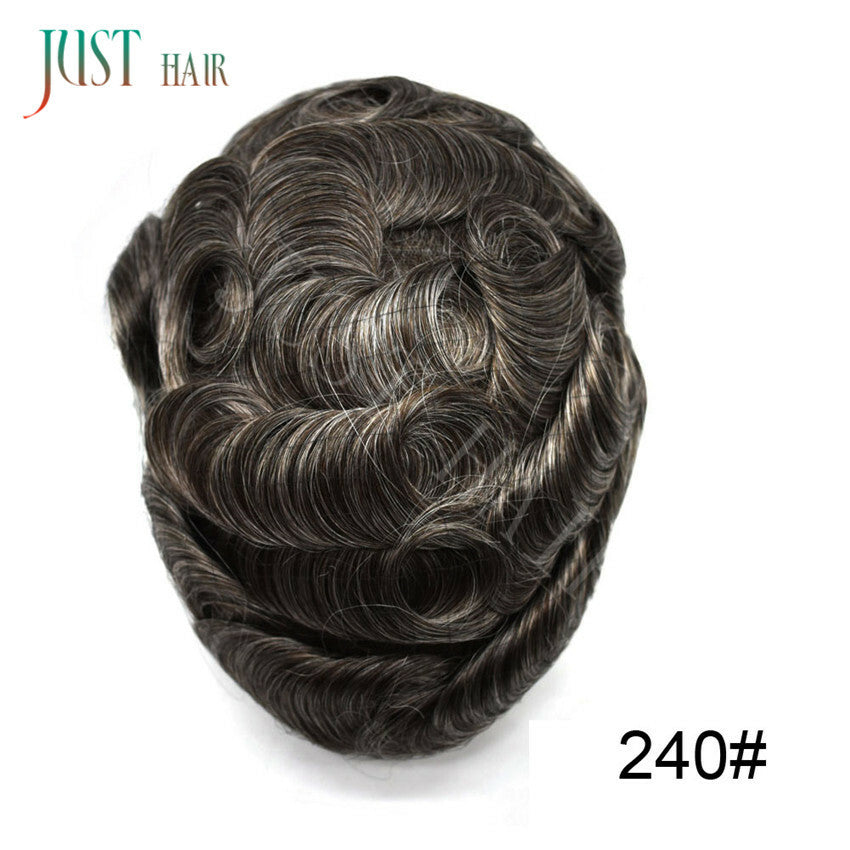Men's Bleached Lace Front Hair Replacement Toupee - Natural Hairline, Virgin Human Hair