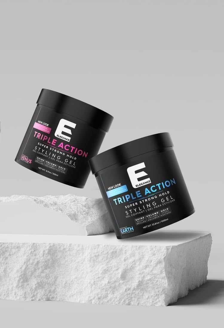 Hair Gel with Super Hold & Extreme Volume - 8.45oz for All Hair Types