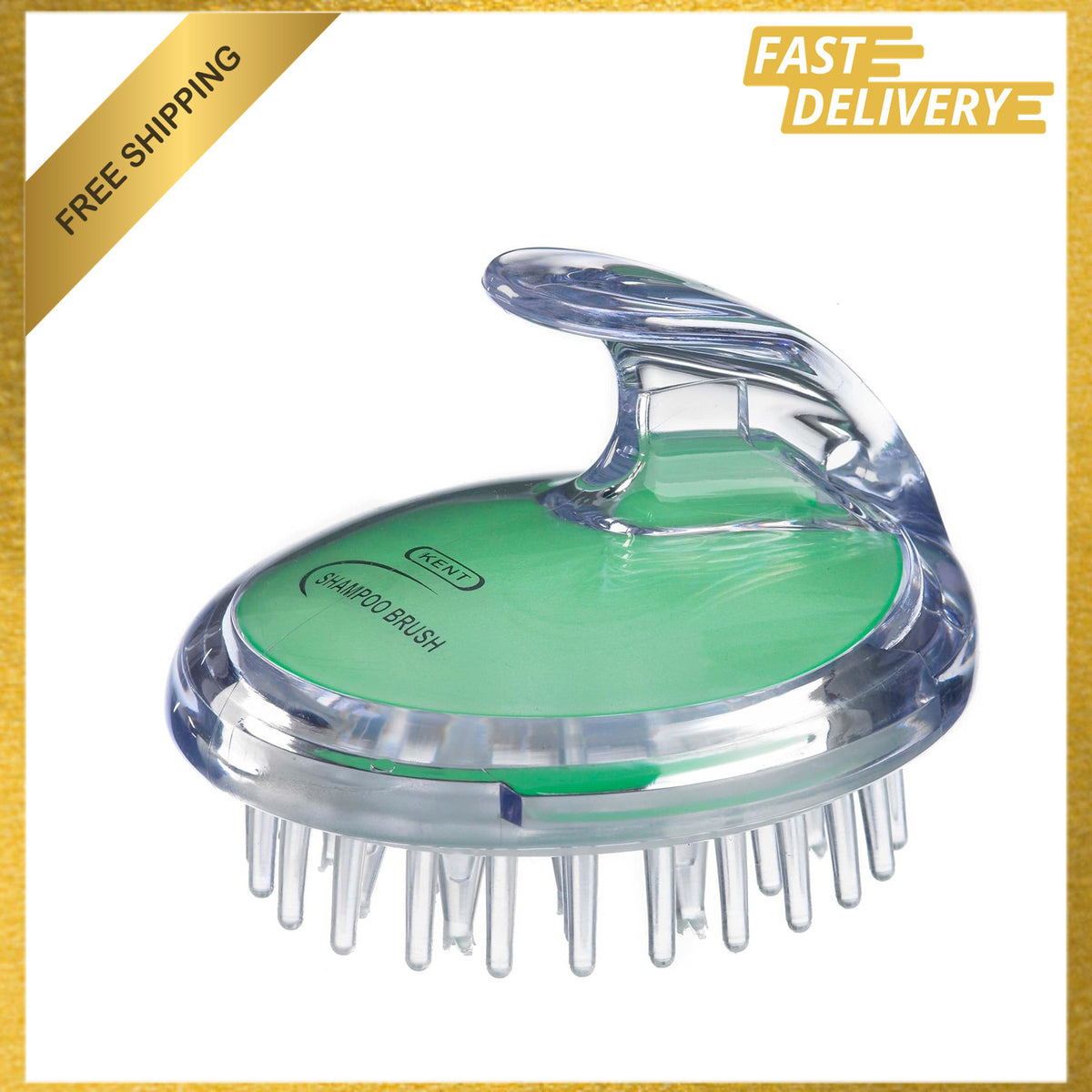 Scalp Scrubber Hair Brush with 42 Rubber Bristles for Exfoliation & Massage