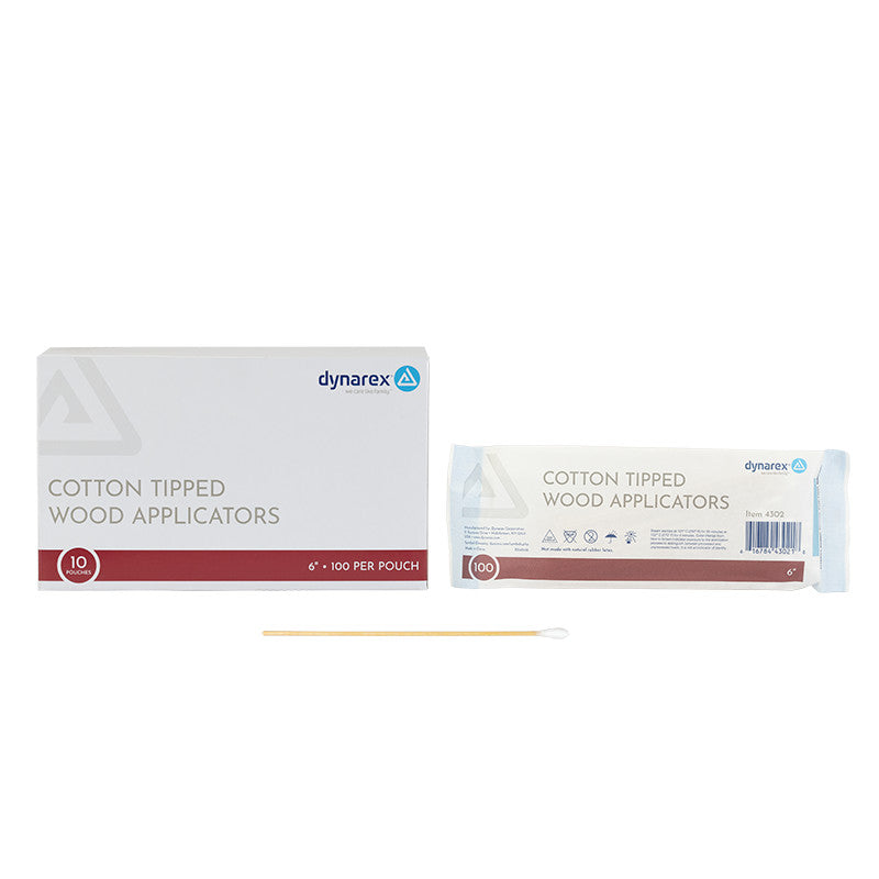 Non-Sterile Cotton Tipped Applicator Sticks - 6 Inch Wood Swabs Case of 4000