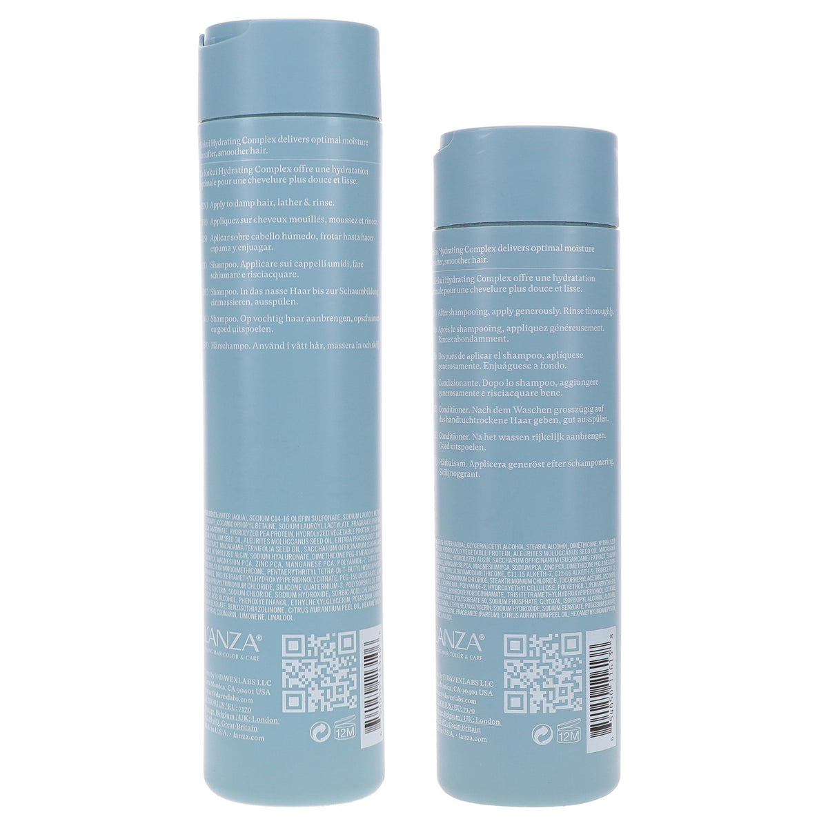 L'ANZA Healing Moisture Kukui Hydrating Shampoo & Conditioner Set 10.1 oz