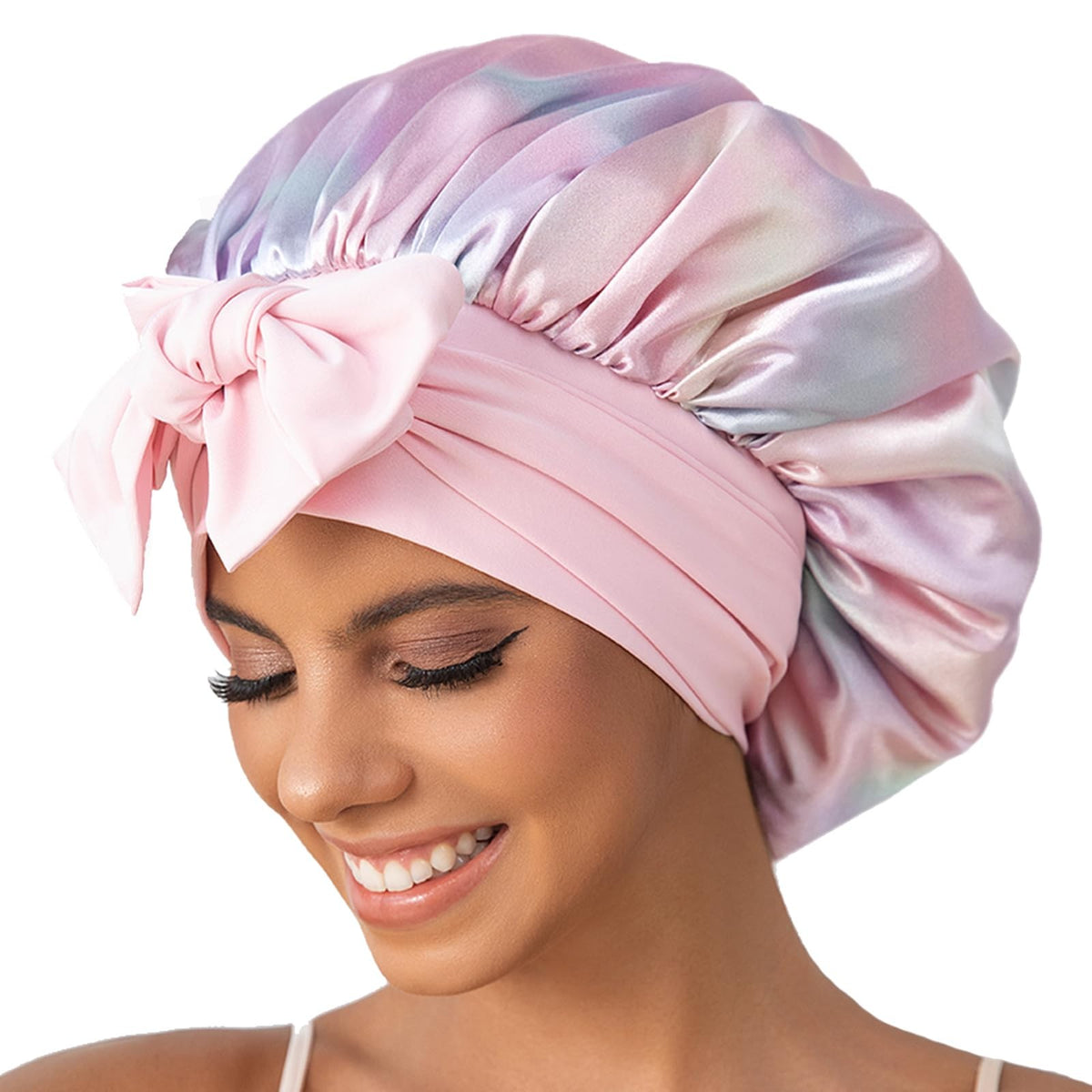 GDTOGRT Satin Silk Bonnet for Sleeping Women, Double Layer One Size,