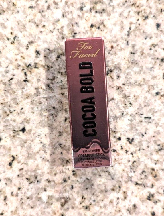Too Faced Cocoa Bold Lipstick Ganache Full Size 0.11 oz - Moisturizing Lip Color
