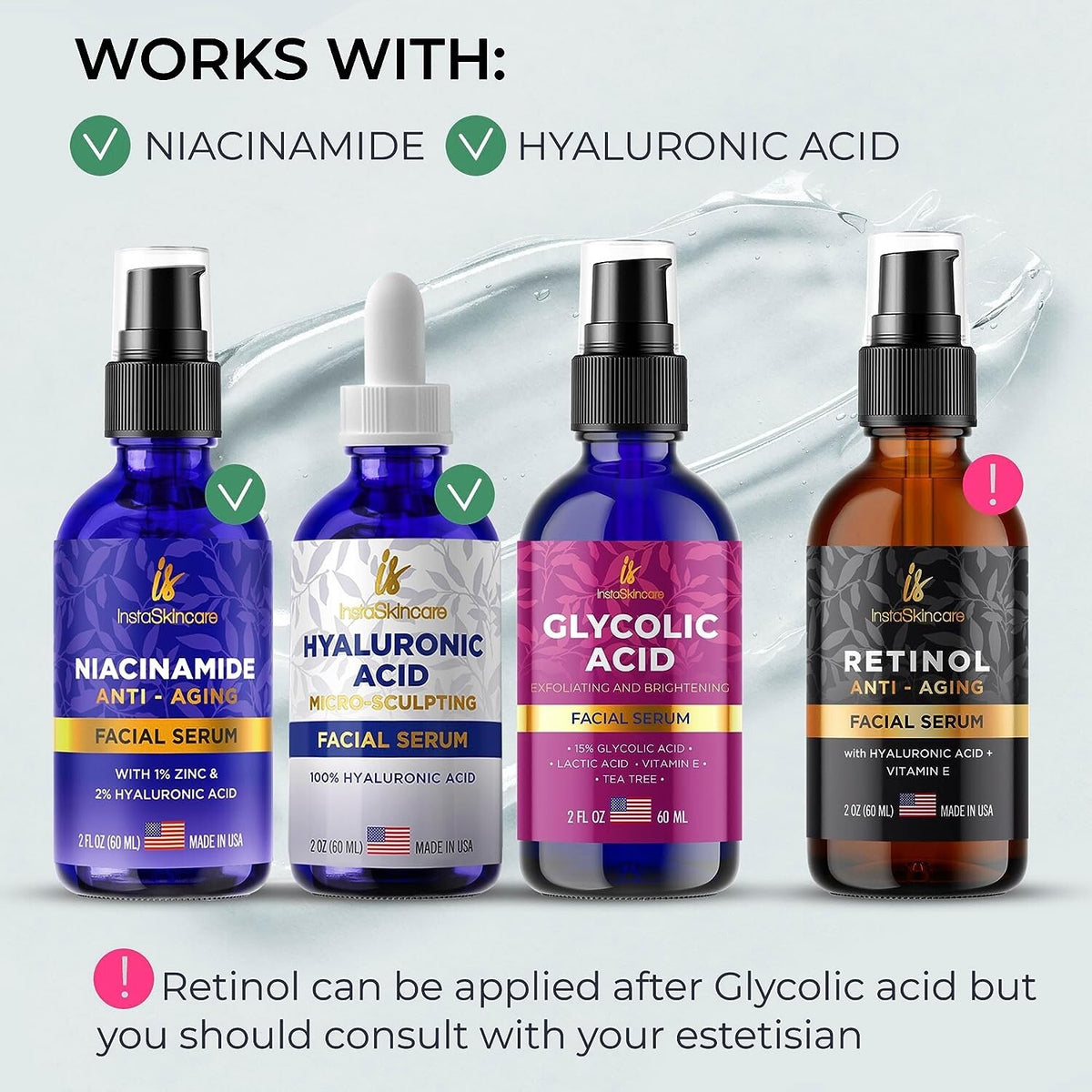 Glycolic Acid 15% Lactic AHA Face Serum for Brightening & Anti-Aging 2oz