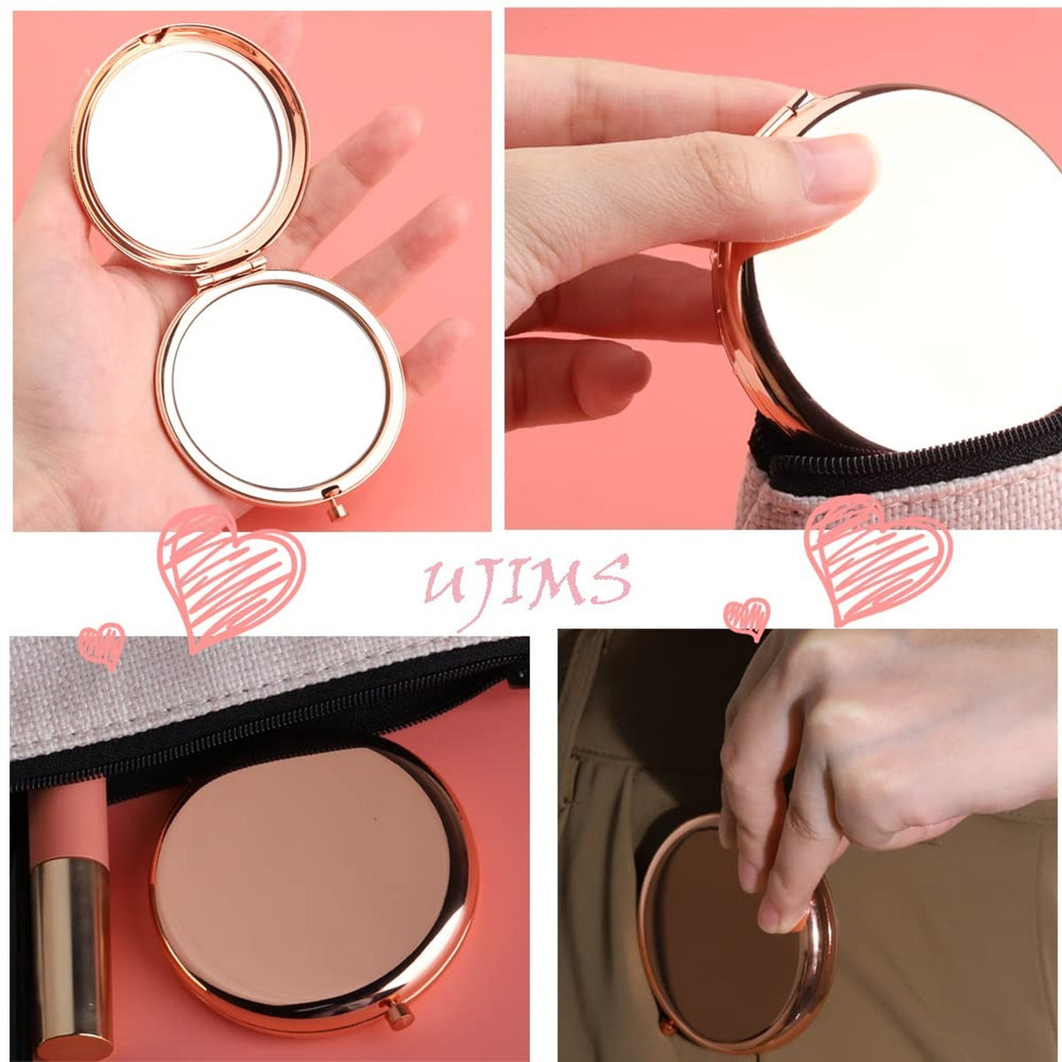 Princess The Frog Gift Compact Mirror - Be You Beautiful Rose Gold