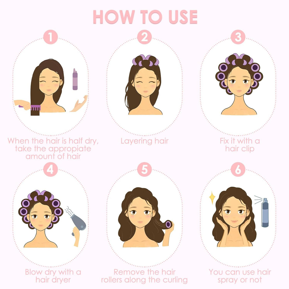 Self-Grip Hair Curlers Set - 21 Pieces for All Hair Types, Volume & Curling