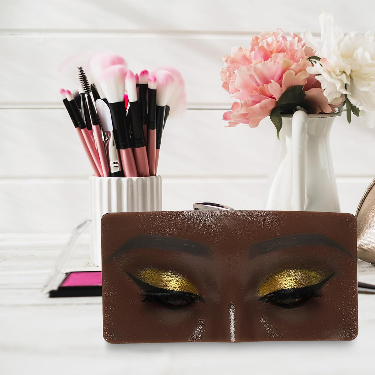 3D Silicone Eye Makeup Practice Board for Beginners - Reusable Face Model
