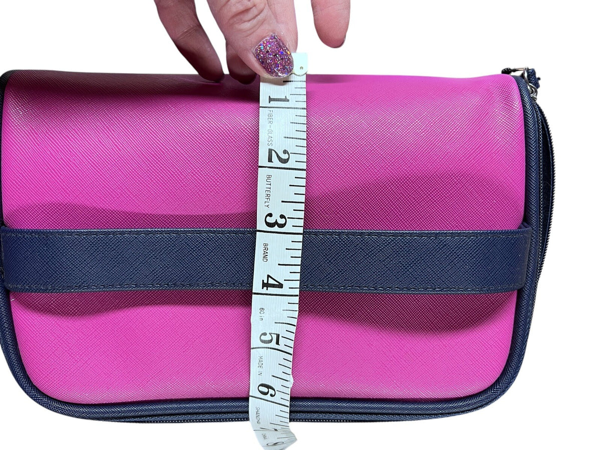 Travel Cosmetic Bags Set - 2-Piece Carry-On Organizer in Pink & Navy