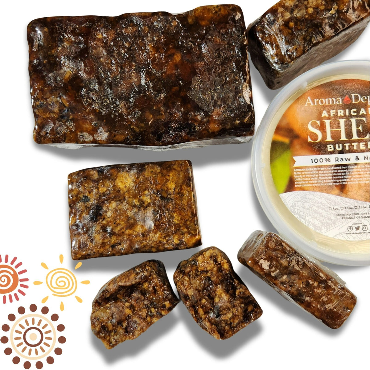 Organic African Black Soap Bar 6oz for Face, Body & Hair - Natural Ghana Soap