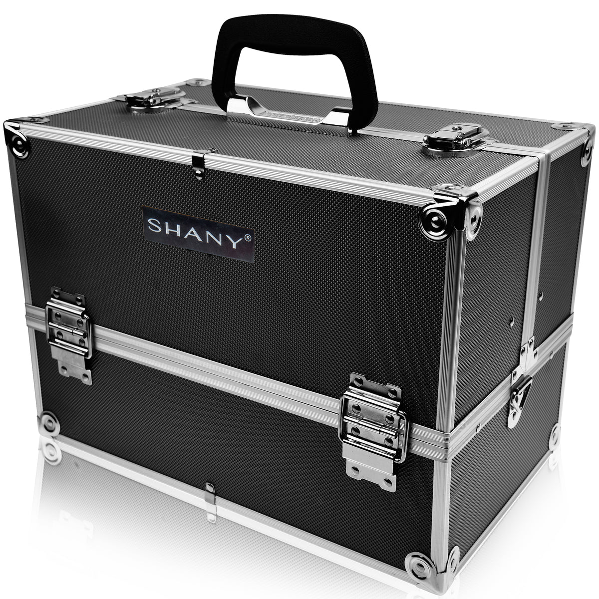 Professional Makeup Train Case with Shoulder Strap and Locks - High Capacity Storage