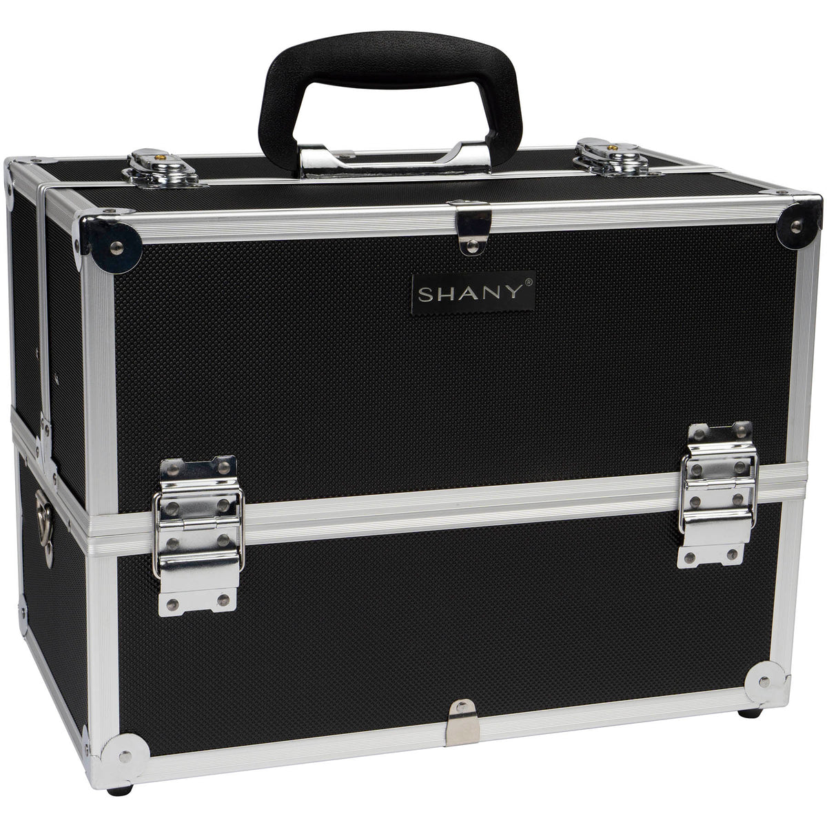 Professional Makeup Train Case with Shoulder Strap and Locks - High Capacity Storage