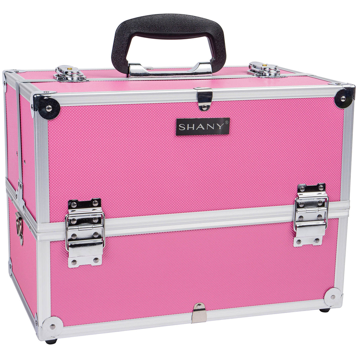 Professional Makeup Train Case with Shoulder Strap and Locks - High Capacity Storage