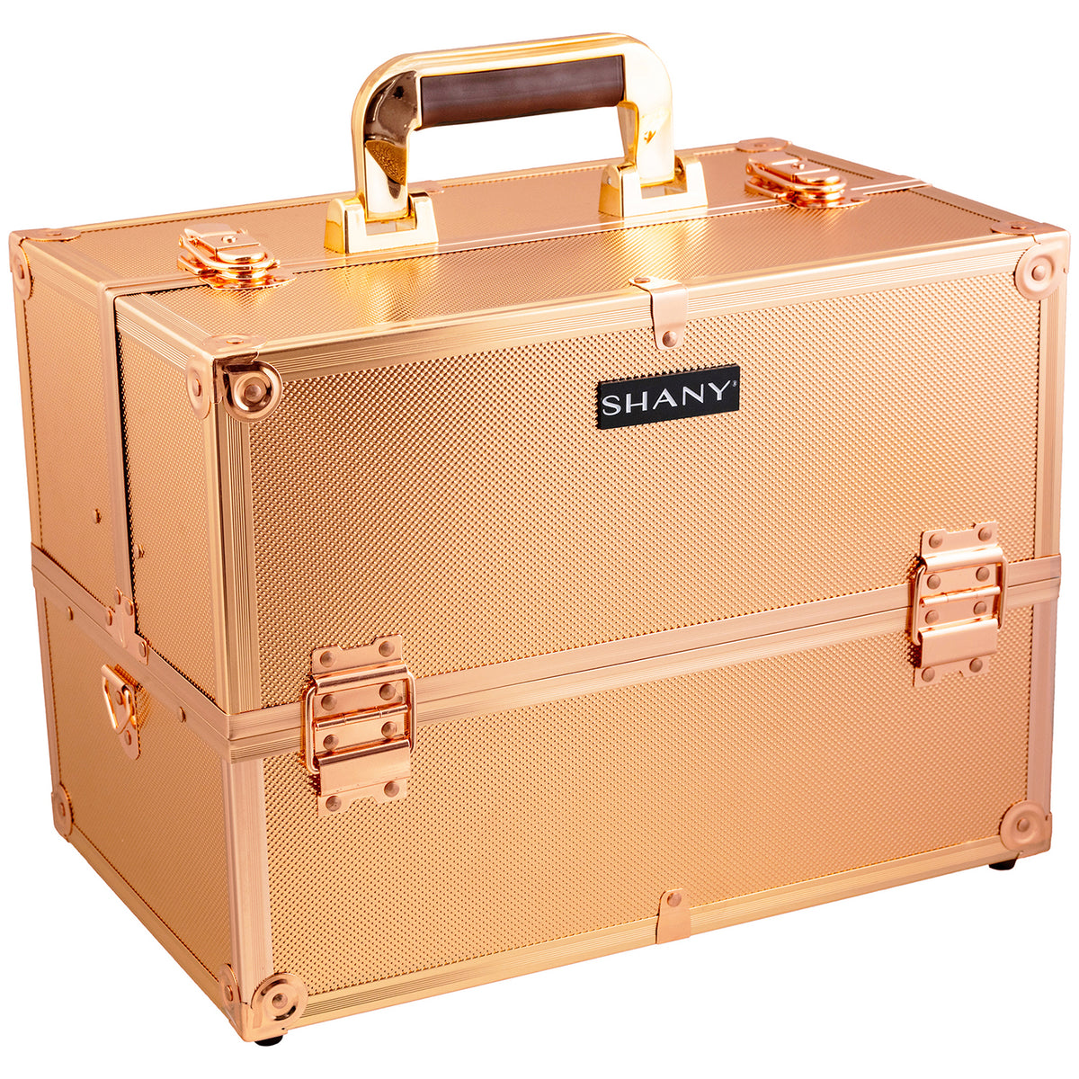 Professional Makeup Train Case with Shoulder Strap and Locks - High Capacity Storage