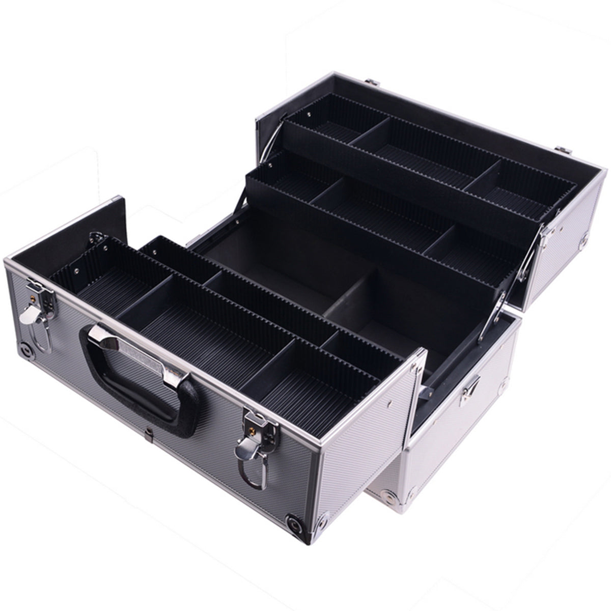 Professional Makeup Train Case with Shoulder Strap and Locks - High Capacity Storage