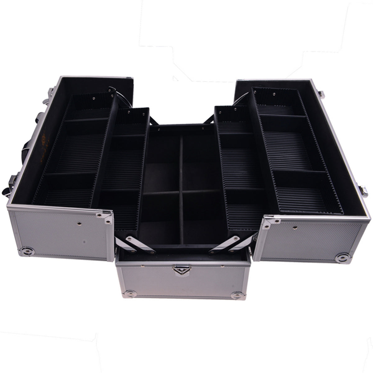 Professional Makeup Train Case with Shoulder Strap and Locks - High Capacity Storage