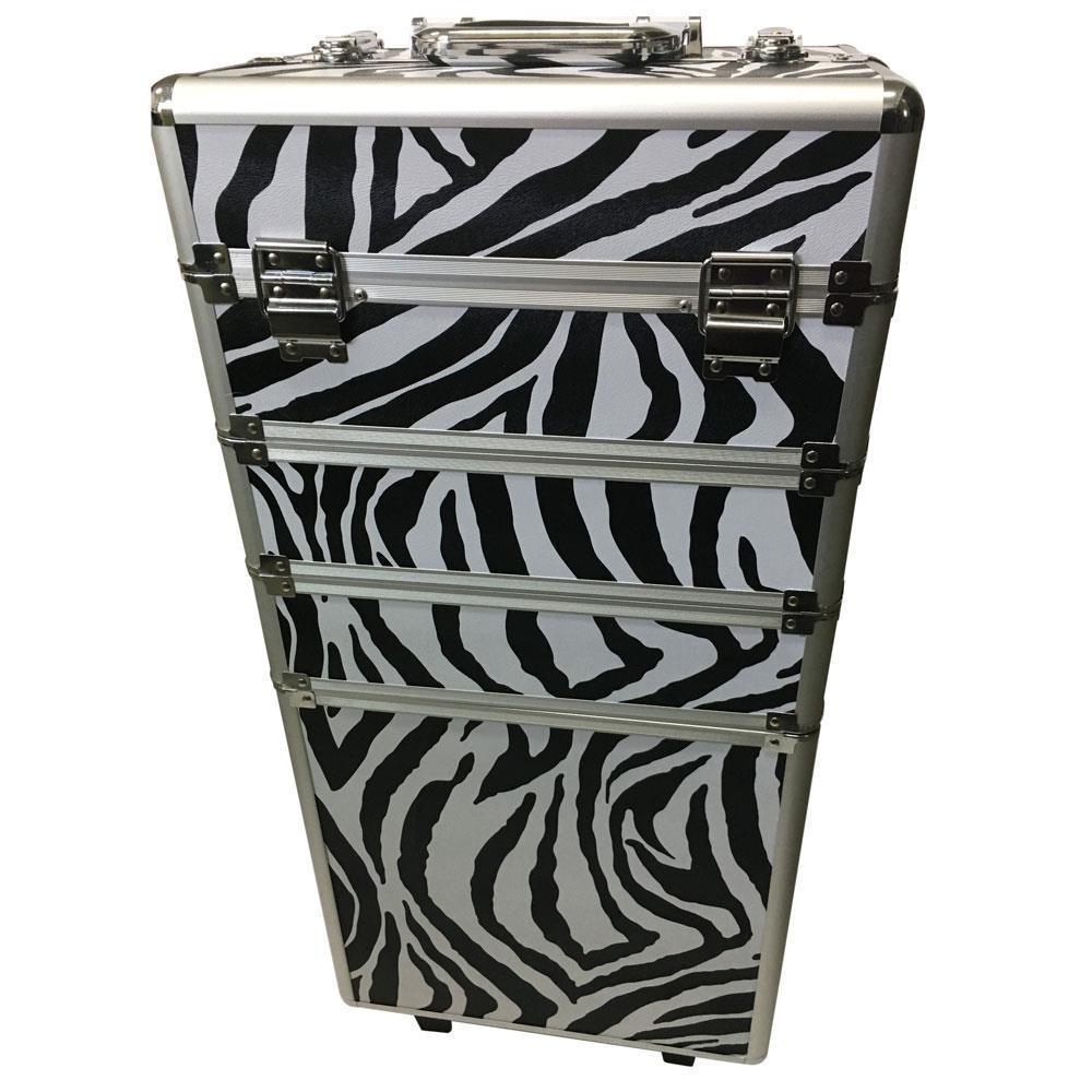 Pro 4-in-1 Aluminum Rolling Makeup Case with Large Storage Space