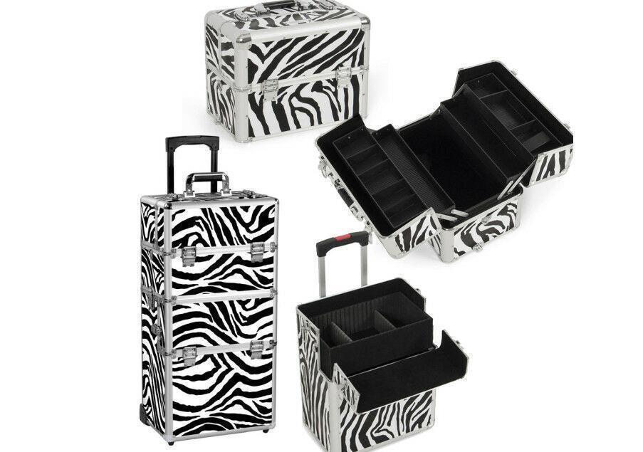 Aluminum Rolling Makeup & Jewelry Organizer Trolley with Handle - Salon & Travel