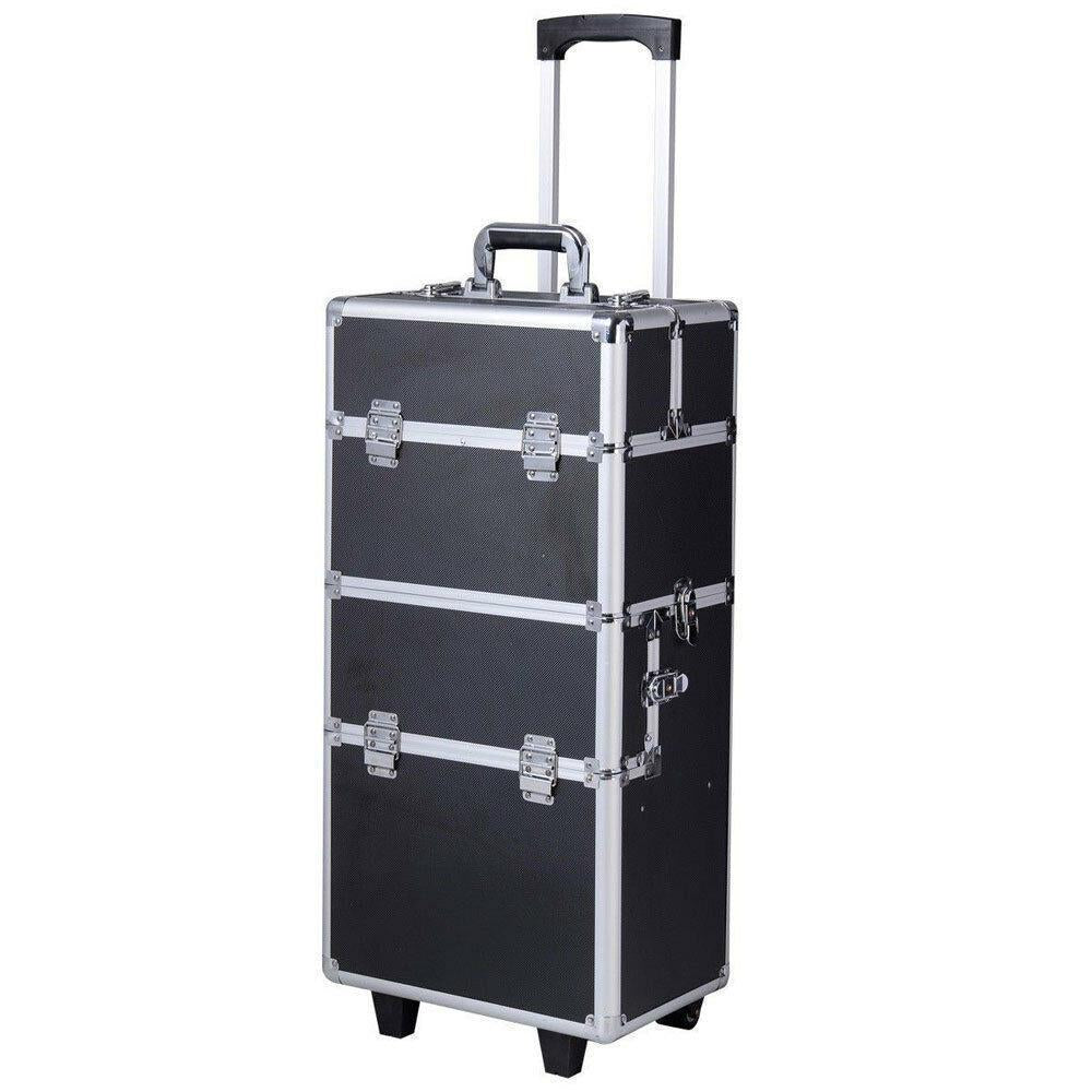 Aluminum Rolling Makeup & Jewelry Organizer Trolley with Handle - Salon & Travel