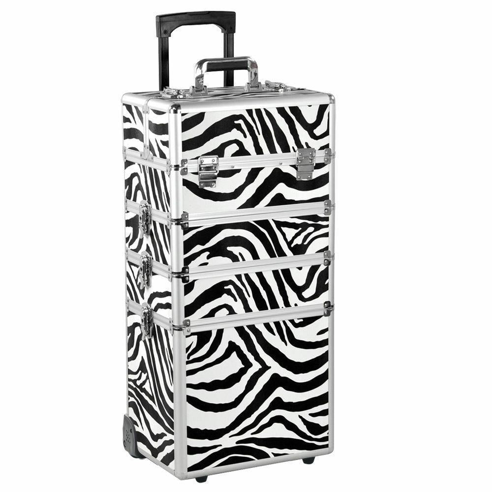 Aluminum Rolling Makeup & Jewelry Organizer Trolley with Handle - Salon & Travel