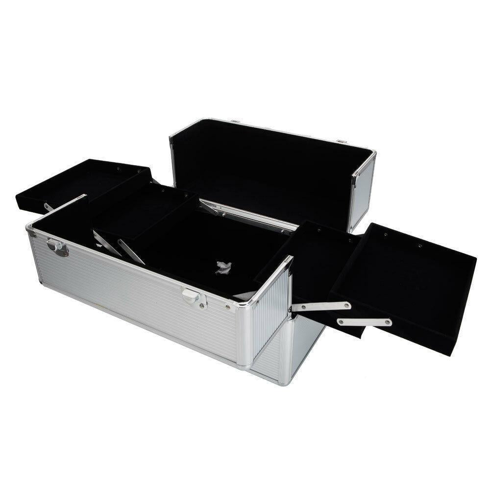 Aluminum Rolling Makeup & Jewelry Organizer Trolley with Handle - Salon & Travel