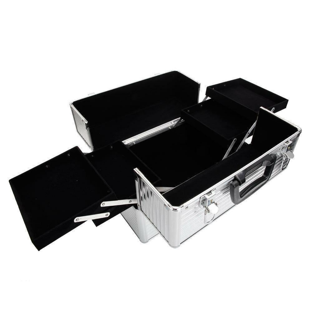 Aluminum Rolling Makeup & Jewelry Organizer Trolley with Handle - Salon & Travel